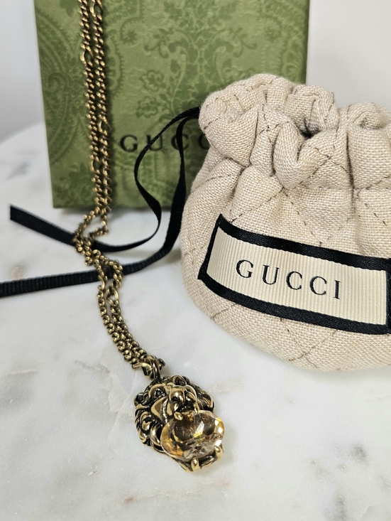 Gucci Jewelry - ✨️ GUCCI Lion Head Pendant Necklace with Rare Stone ✨️